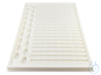 Medikamententablett aus Polystyrol, weiß, zur Aufnahme von 19 Medizinbechern sowie 19...