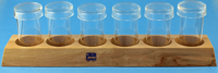 Staining stands wooden, with 6 circular staining jars old order number: 1225...
