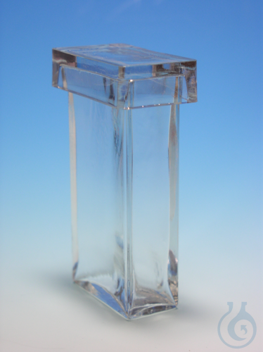 Faerbezylinder aus Glas, mit Deckel rechteckig ...