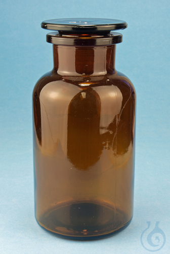 Weithalsflaschen mit Glasstopfen Braunglas 100 ml
