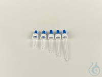 Pipette kits consisting of screw cap, blue suction bulb and glass pipette,...