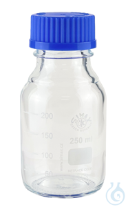 8Artículos como: Reagent bottles with thread and scale, borosilicate glass 3.3, with blue...