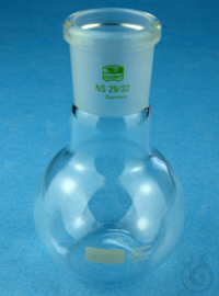 Flat bottom flasks, borosilicate glass 3.3, with standard ground joint,...