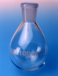 Flasks, pear-shape, borosilicate glass 3.3, round bottom, with standard...