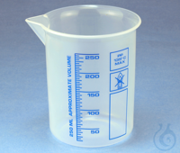Griffin beakers of polypropylene, low form, printed, blue scale 10 ml old...