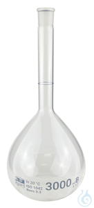 Volumetric flasks, borosilicate glass 3.3, with rim standard type 3000 ml