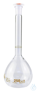 Volumetric flasks, borosilicate glass 3.3, standard type, amber graduation,...