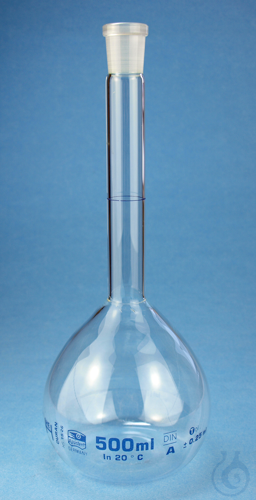 Messkolben, Borosilikatglas 3.3, blau graduiert...