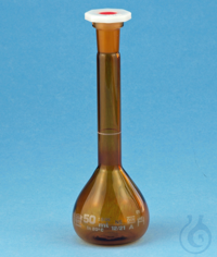 Volumetric flasks, borosilicate glass 3.3, amber, with interchangeable...