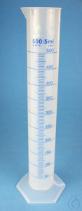 Measuring cylinders of polypropylene, tall form, blue graduation 10 ml old...