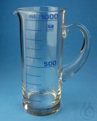 Measuring jugs of glass, with scale 1 Liter old order number: 2281/1...