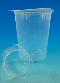Beakers, polypropylene with three dripless pouring spouts, graduated,...