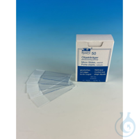 Microslides, cut edges, approx. 1 mm thick with frosted stripe on one side ca. 76 x 26 mm