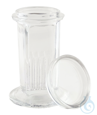 F&auml;rbetrog nach Coplin aus Glas, mit Deckel F&auml;rbetrog nach Coplin aus Glas,...