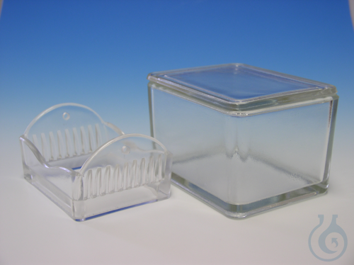 Faerbekasten aus Glas, mit Falzdeckel ca. 105x8...