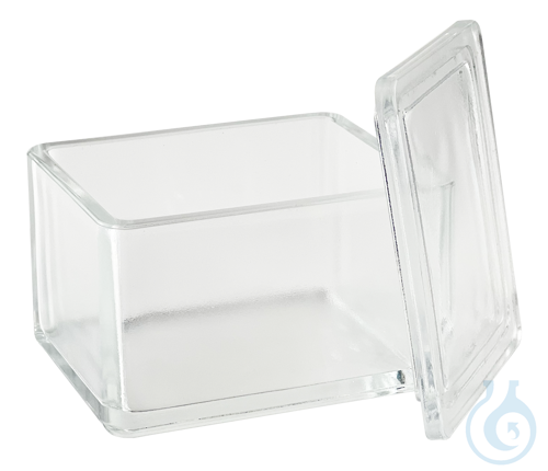 Faerbekasten aus Glas, mit Falzdeckel ca. 105x8...
