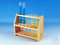Test tube racks, wooden for 6 tubes up to approx. 22 mm Ø, without pins old...