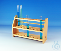 Test tube racks, wooden, for tubes up to approx. 18 mm Ø for 18 tubes,...