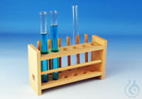 Test tube racks, wooden, for tubes up to approx. 18 mm Ø for 6 tubes, with 6...