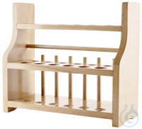 Reagenzglasgestelle aus Holz, für Gläser bis ca. 18 mm Ø für 12 Gläser, mit 6 Stäben