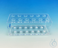 Test tube racks of Plexiglas® for 12 tubes up to approx. 13 mm Ø, without...