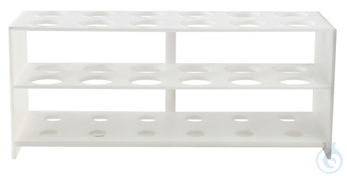 Reagenzglasgestell aus Polystyrol, für 12 Gläser bis ca. 20 mm Ø, ohne Stäbe