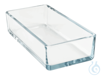 Instrument trays of glass, without cover 20 x 10 x 10 cm