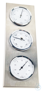 Analogue outdoor weather station made of stainless steel 96x35x282 mm