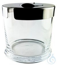 Wattespender aus Glas mit Edelstahldeckel (ohne Watte) 8x8 cm Wattespender...