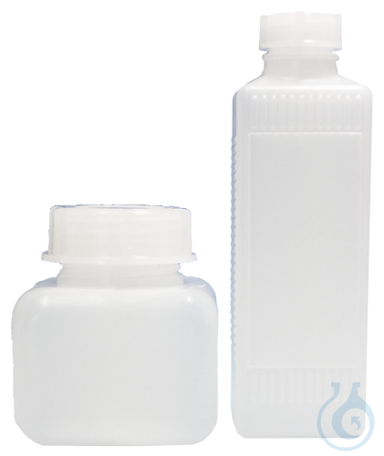 Square bottles of polyethylene, with screw cap ...