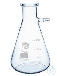 Filtrierflasche mit Glasolive, Boro 3.3, Aufschrift wei&szlig;, Volumen: 100 ml...