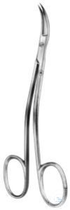 Scissors, La Grange, double curved. unitd, toothed, sharp/sharp, 115 mm...