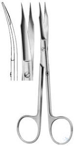 Scissors, Goldman-Fox, , curved. unitd, toothed, sharp/sharp, 130 mm...