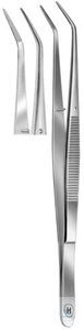 Pinzette, College, 150 mm, feine Spitzen, gewinkelt, gerieft Pinzette,...