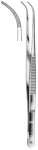 Pinzette, anatomisch, Semken, gebogen,150 mm