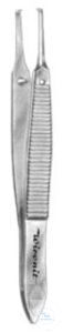 Micro tweezers with pin, 1 : 2 teeth,  straight, anti-magnetic, 70 mm, 1:2...