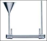 Flow through sample tubes (stainless steel) with funnel and riser and...