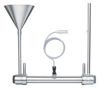 Durchflussröhre (Edelstahl) mit Trichter und Überlauf, integrierten Polarimeterröhre mit...