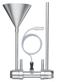 Flow through sample tubes (stainless steel) with funnel and riser and...