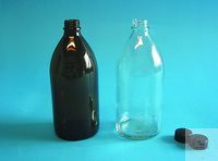 EHV-Flasche Braunglas, Gewinde DIN 22, 100 ml mit Rundgewinde nach DIN, ohne...