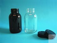 WHV-Flasche Braunglas, Gewinde DIN 45, 100 ml Zylinderglas mit Rundgewinde nach DIN, 
ohne...