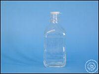 Vierkant-Schraubflasche Klarglas GL 32, 100 ml enghalsig mit DIN-Gewinde hohe Form, aus...