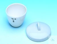 Crucible, porcelain, 95 ml, 79/3, low form, Ø 70 mm Porcelain crucibles IDL low form, DIN 12 904,...