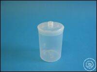 Weighing jar, PP, 400 ml, transparent, with knobbed lid