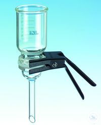 IDL filtration unit: funnel, base, clamp and metal sieve, without bottle. IDL glass filter units,...