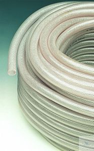 PVC-tubing with braid, reinforced, 25 x 34 mm, per meter