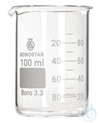 Borostar Becherglas 100ml, n.F. mit Ausguss, Boro 3.3 Borostar Becherglas...