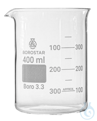 Borostar Becherglas 400ml, n.F. mit Ausguss, Boro 3.3 Borostar Becherglas...