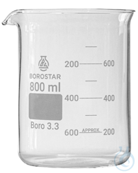Borostar Becherglas 800ml, n.F. mit Ausguss, Boro 3.3 Borostar Becherglas...