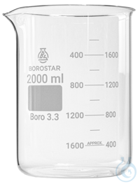 Borostar Becherglas 2000ml, n.F. mit Ausguss, Boro 3.3 Borostar Becherglas...